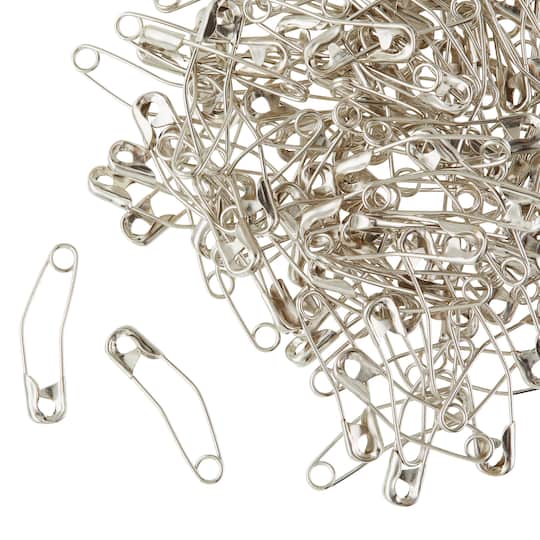 12 Packs: 300 ct. (3,600 total) 1 1/16" Curved Safety Pins by Loops & Threads™
